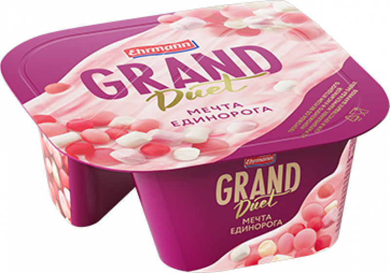 Йогурт ТМ Grand Duet Ягодное мороженое Мечта Единорога 5,5% 135г