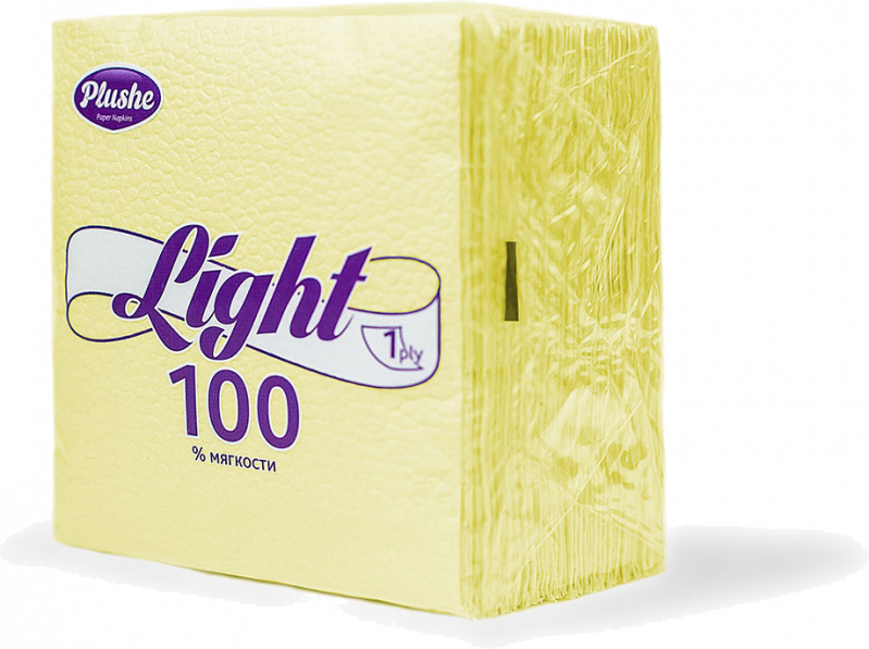 Салфетки бумажные ТМ Plushe light 1-слойные абрикос 90 штук