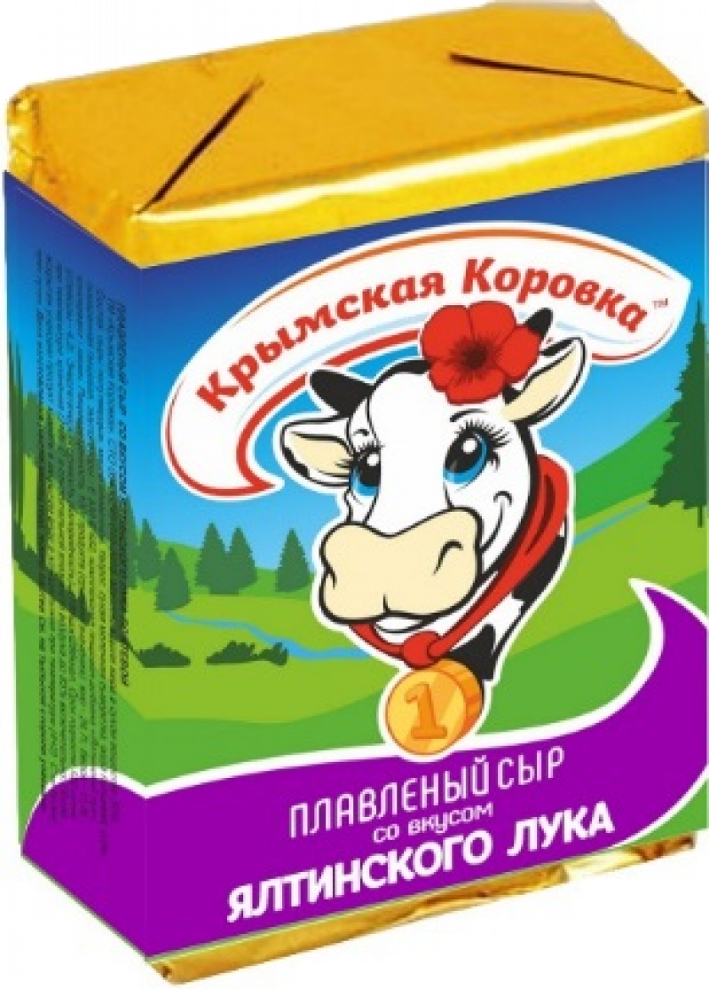 Сыр плавленый ТМ Крымская коровка с ялтинским луком 50% 90г