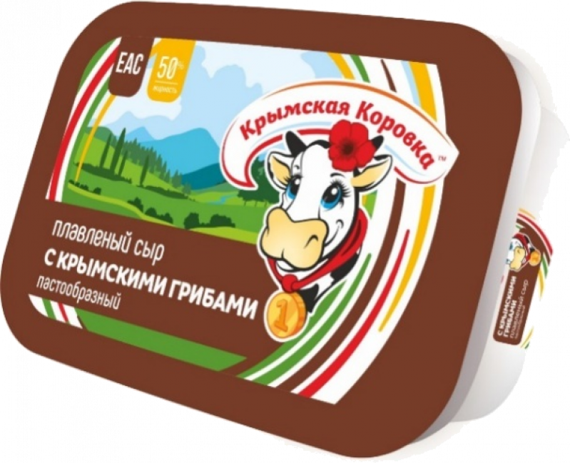 Сыр плавленый ТМ Крымская Коровка С крымскими грибами 50% 180г
