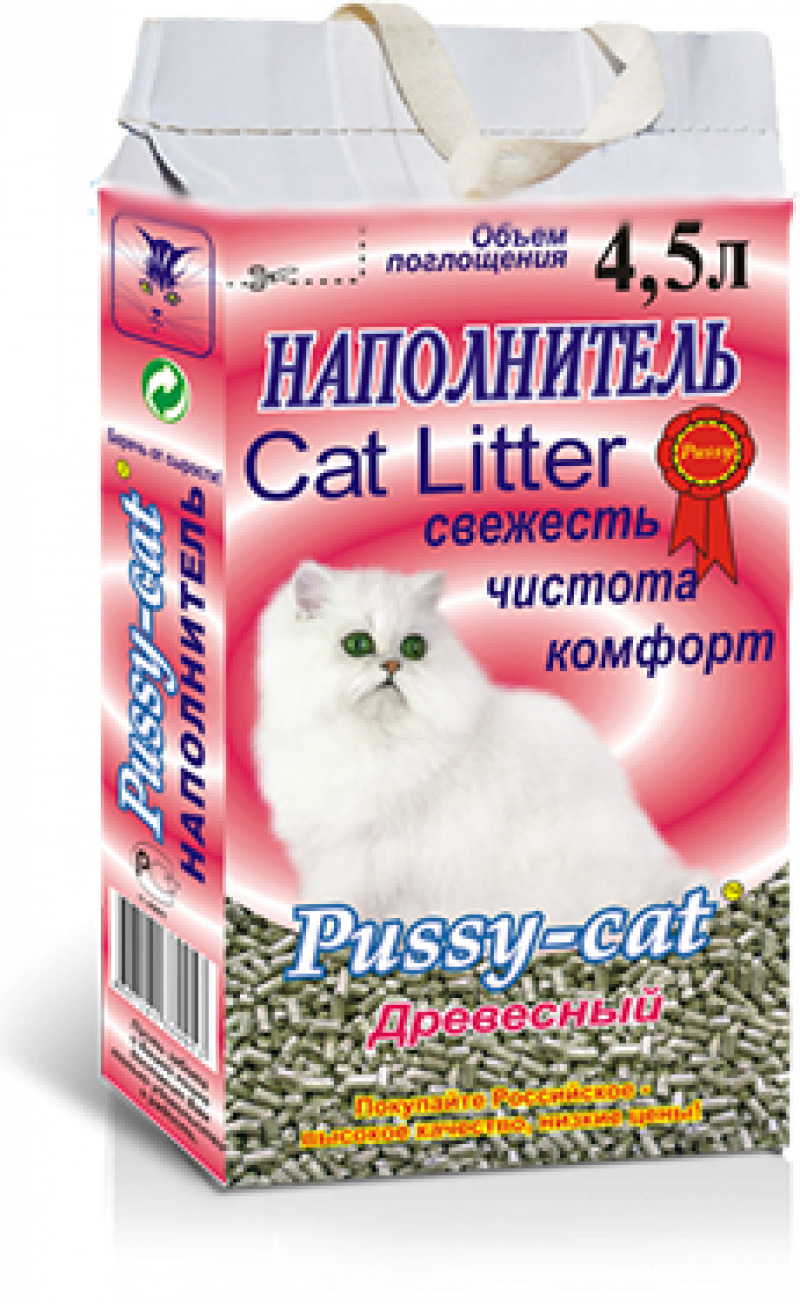 Наполнитель ТМ Pussy-cat древесный (красный) 4,5л