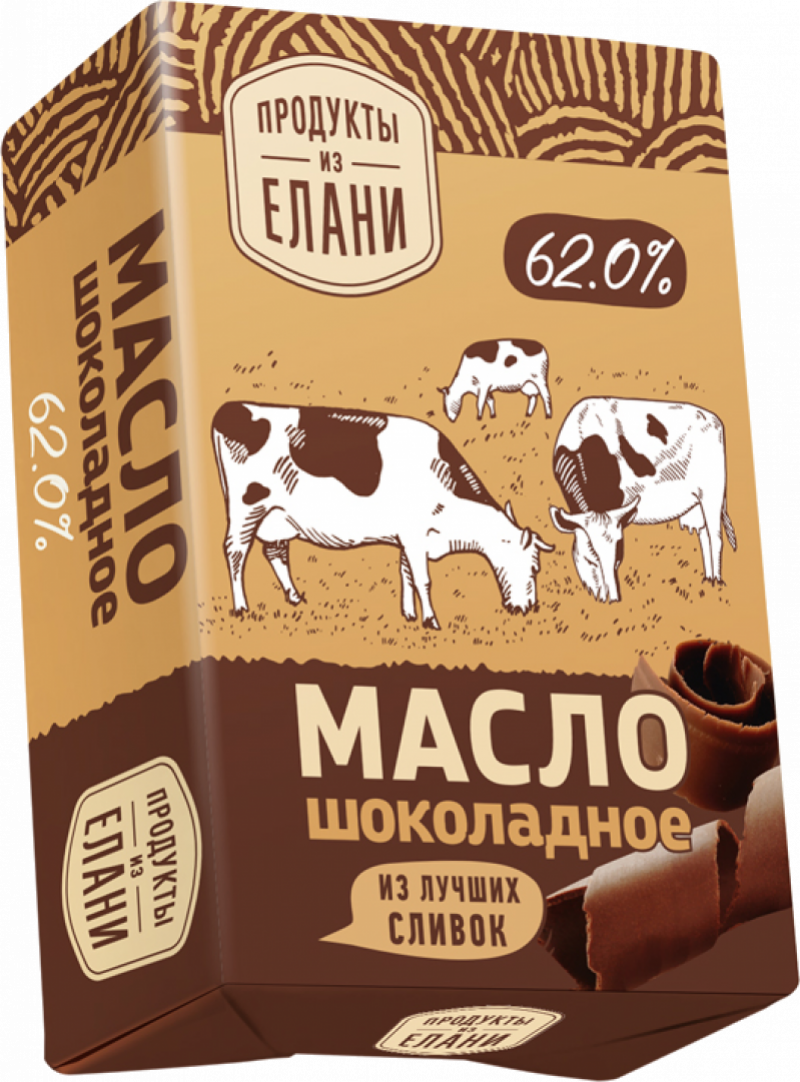 Масло сливочное ТМ Продукты из Елани шоколадное 62% 180г