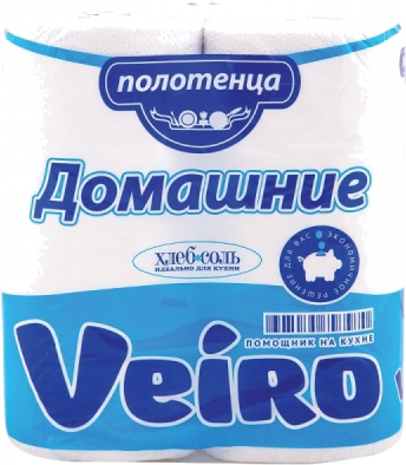 Полотенца бумажные ТМ Veiro Домашние 2х-слойные 2 рулона
