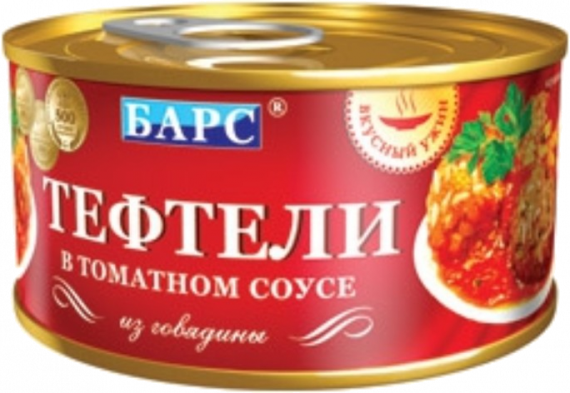 Тефтели ТМ Барс мясные Домашние в томатном соусе 325г