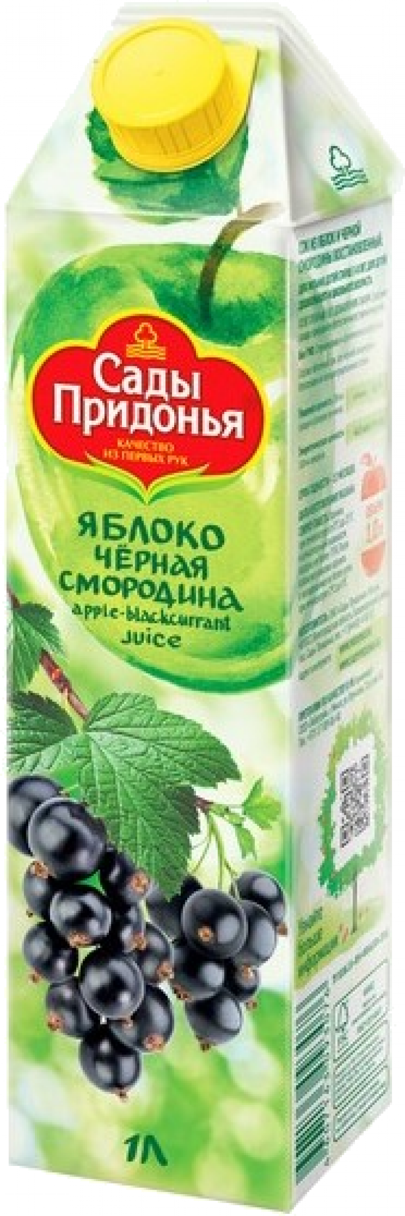 Сок 1,0л Сады Придонья сок из яблок и черной смородины осветленный
