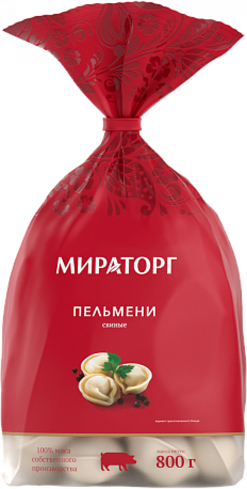 Пельмени ТМ Мираторг свиные 0,8кг