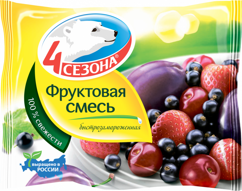 Замороженные фрукты ТМ 4 Сезона Фруктовая смесь 300г