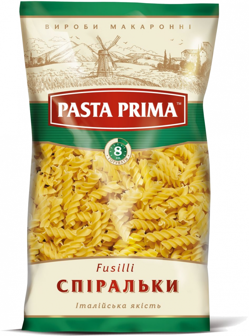 Макаронные изделия ТМ Pasta Prima Спиральки 0,8кг