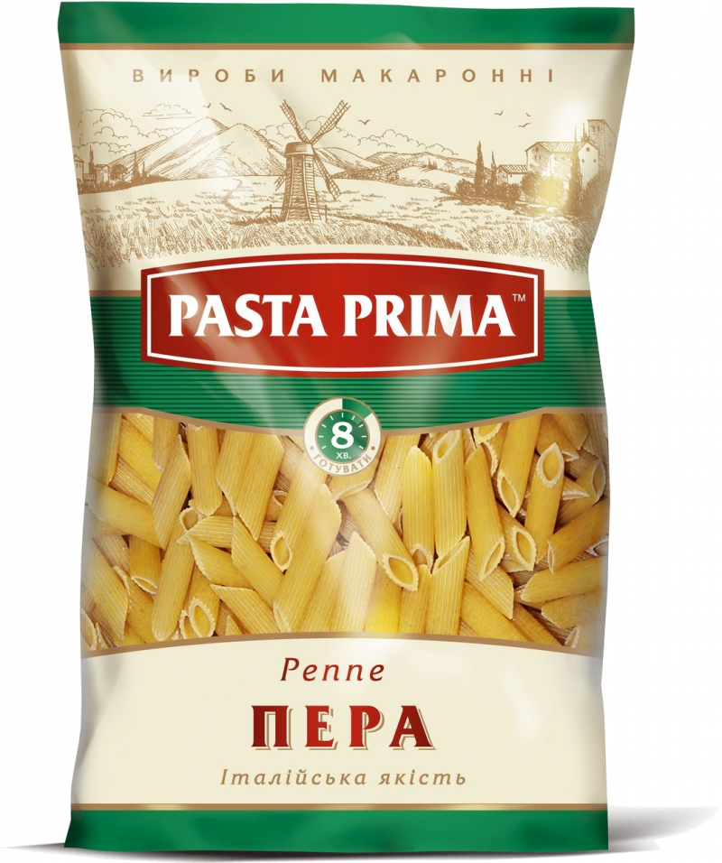 Макаронные изделия ТМ Pasta Prima Перья 0,8кг