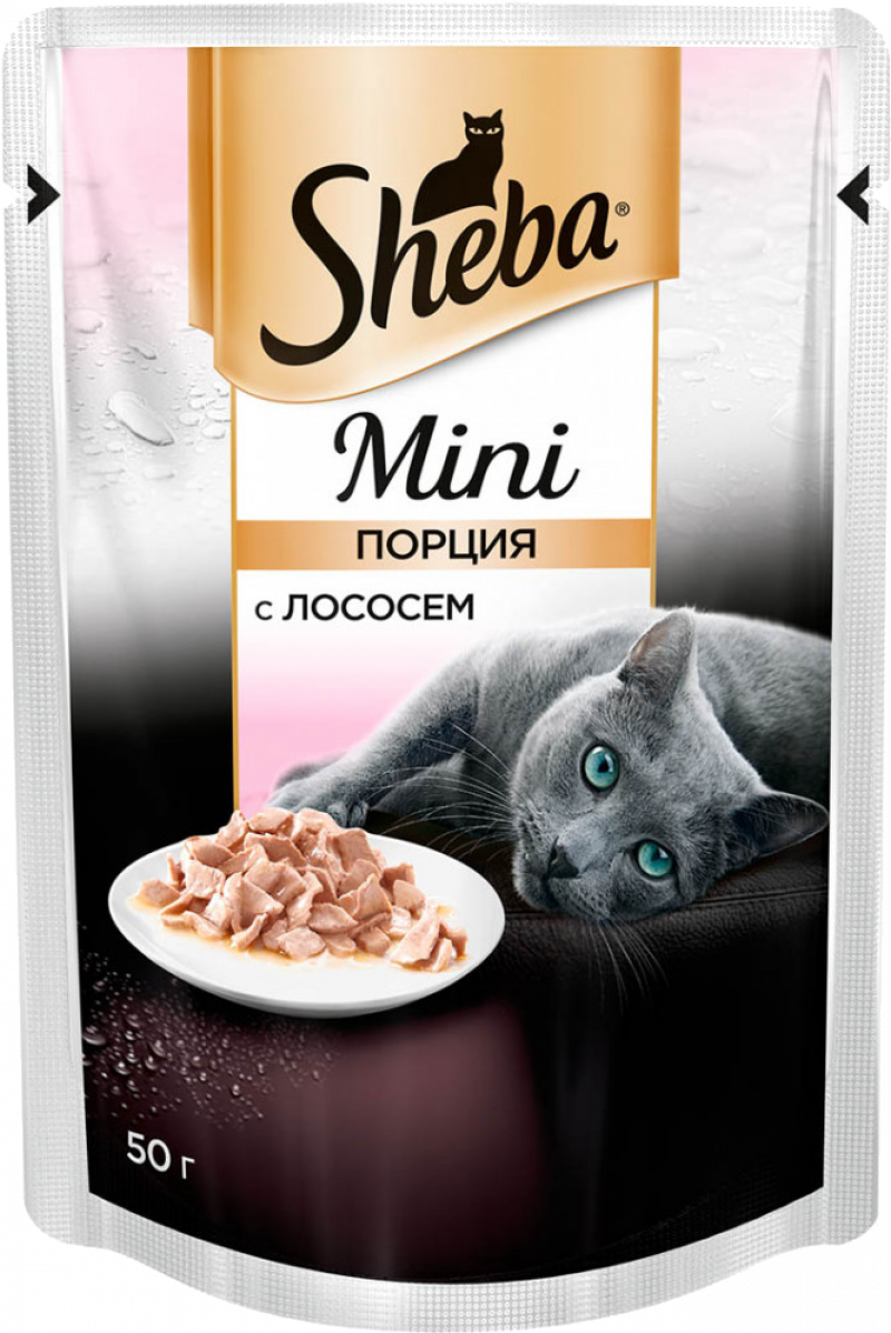 Корм TM Sheba Pleasure мини порция с лососем 50г
