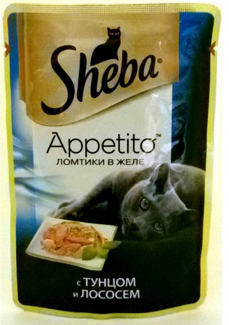 Корм ТМ Sheba Appetito тун/лосос желе 85г