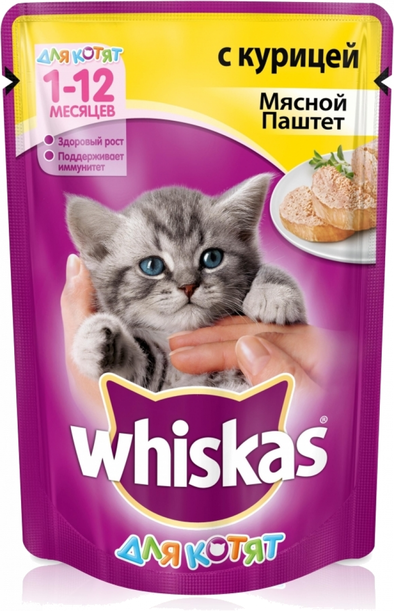 Корм ТМ Whiskas Для Котят Паштет Курица 85г