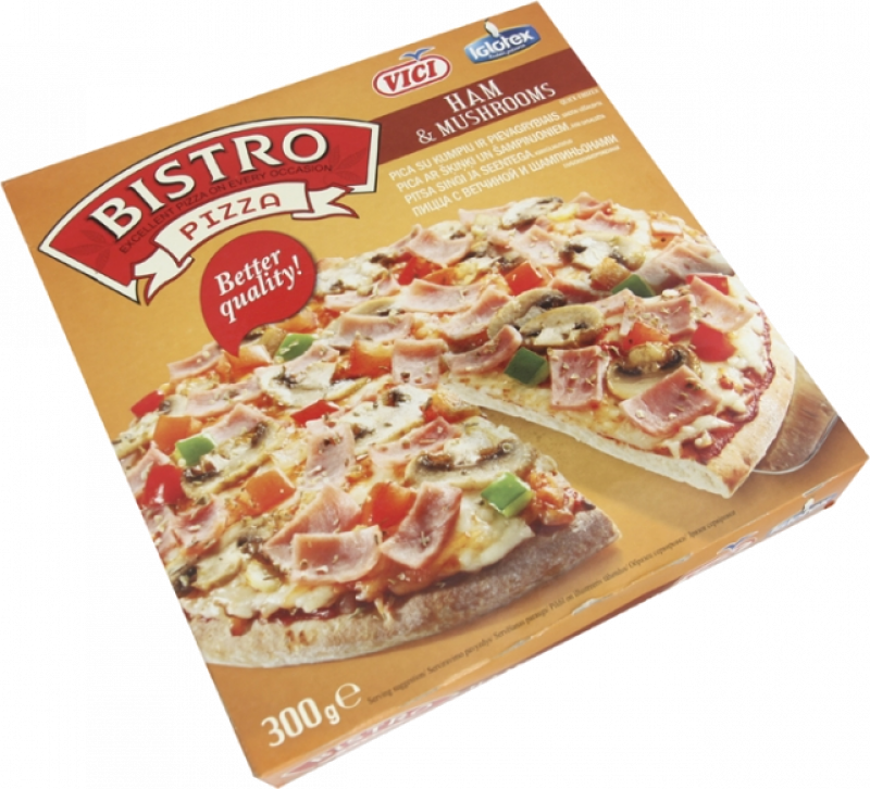 Пицца ТМ VICI Bistro с ветчиной и шампиньонами 300гр