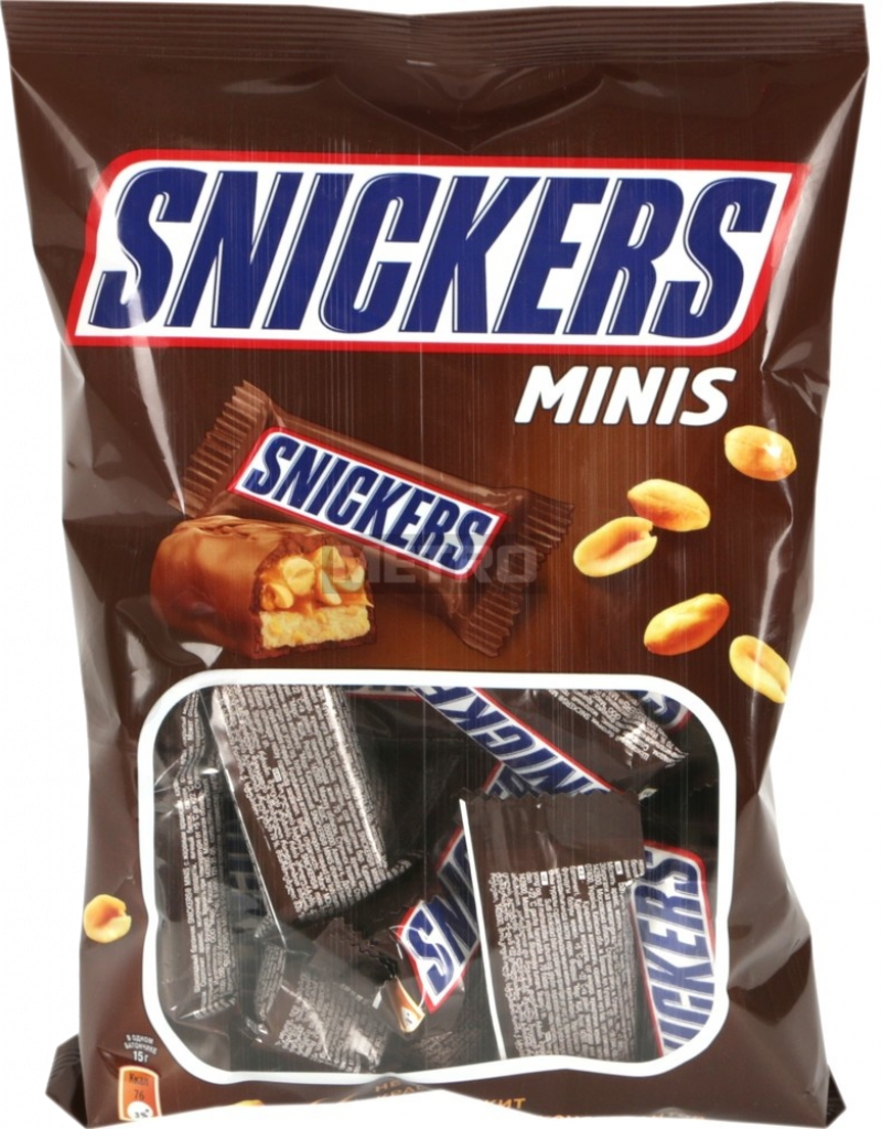 Шоколад ТМ Snickers Minis 180 гр