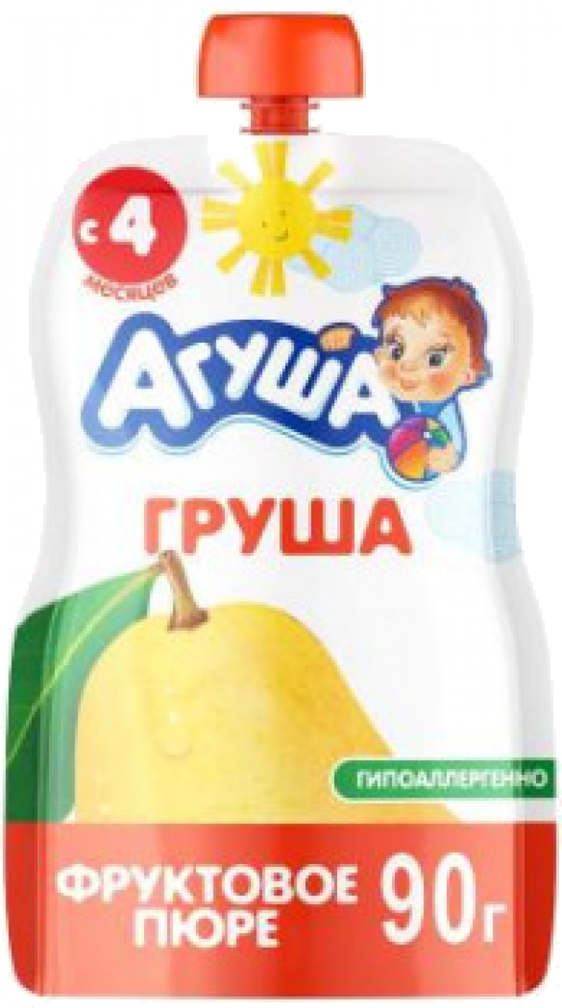 Пюре фруктовое Агуша Груша 90г, Pouch-pack, 365 дн.