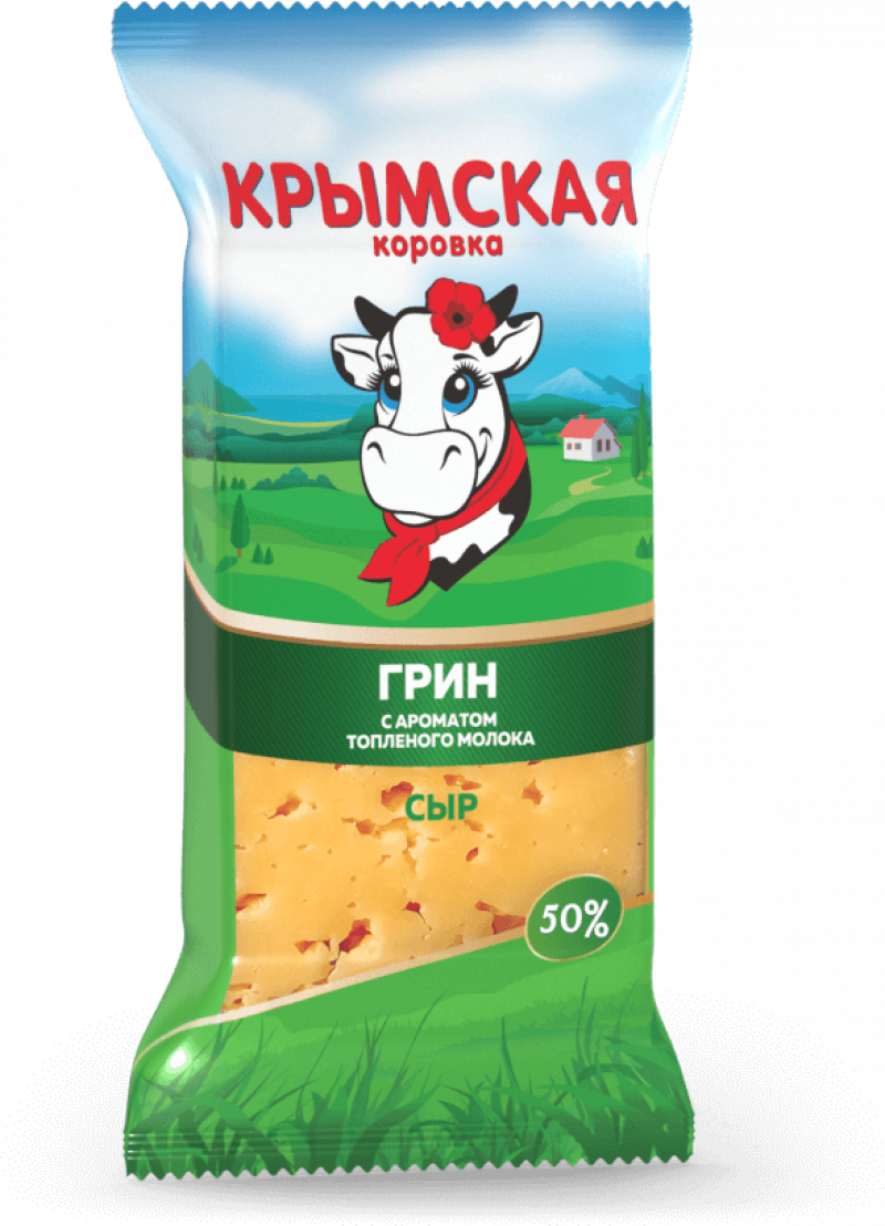 Сыр твердый ТМ Крымская Коровка Грин 50% 200г