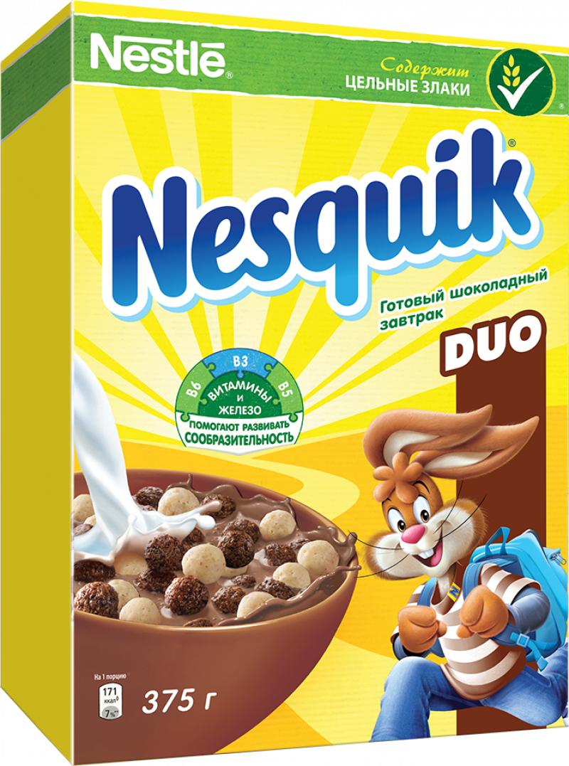 Завтрак Nestle Nesquik Duo шоколадный 375г