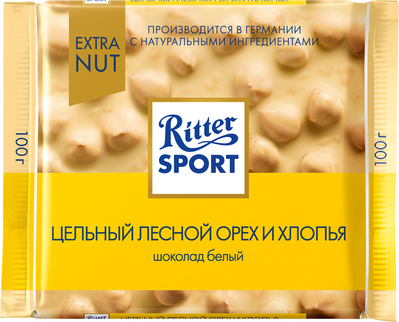 Шоколад ТМ Ritter Sport белый орех/хлопья 100г