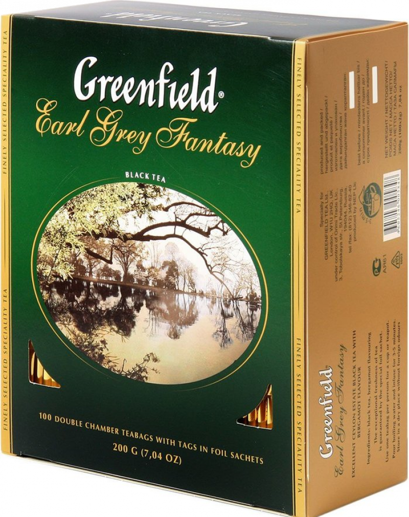 Чай ТМ Greenfield Earl Grey Fantasy 100 пакетов