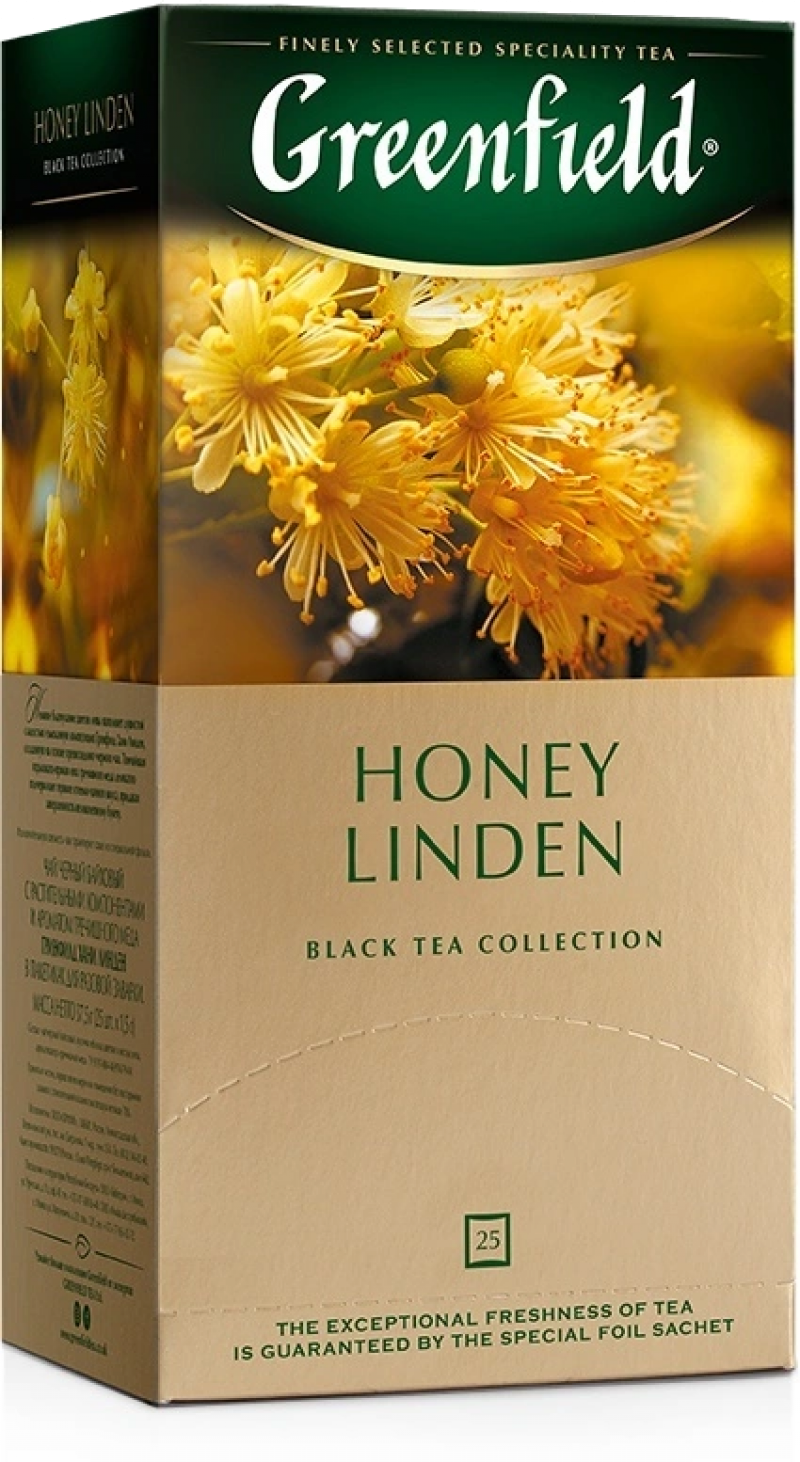 Чай ТМ Greenfield Honey Linden - черный чай с липой и медом 25 пакетов