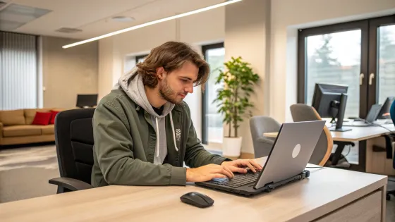 a-programmer-at-a-laptop-in-an-office-at-a-desk