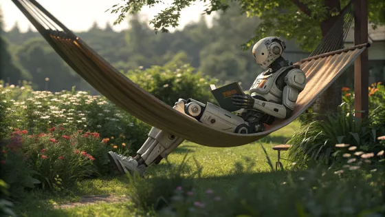 a-photorealistic-robot-reads-a-book-in-a-hammock-i