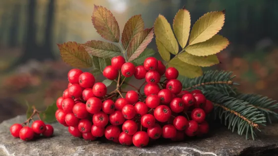 rowan-berries-with-leaves-and-a-fir-branch