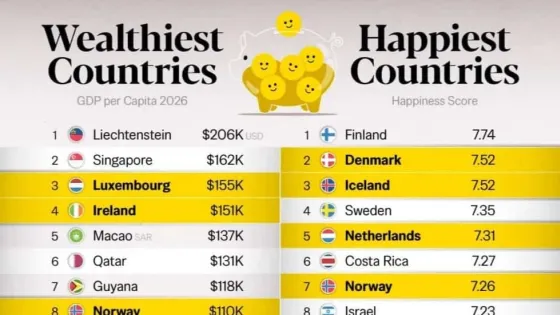 Два главных рейтинга: кто лидирует по уровню дохода и по уровню счастья в мире
