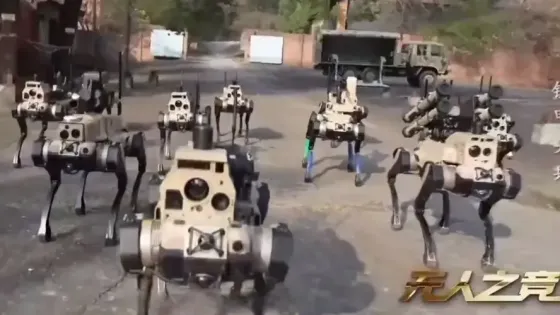Китайские боевые роботы-собаки научились подавлять противника стаей
