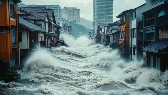 tsunami-wave-crashing-into-city-damaging-structures_23-2151810093