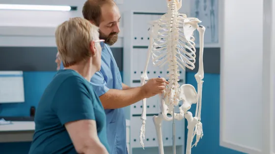 male-doctor-pointing-human-skeleton