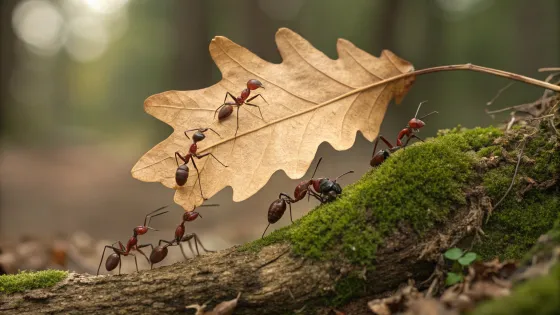 10-realistic-ants-dragging-a-large-oak-leaf