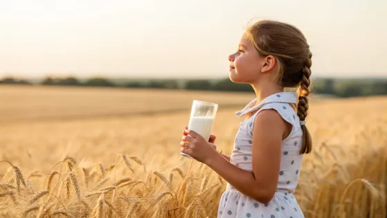 the-girl-holds-a-glass-of-milk-in-one-hand--and-be