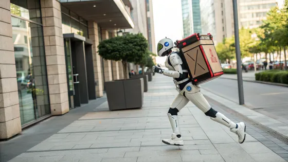 a-cool-humanoid-robot-runs-along-the-sidewalk-with