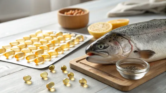 omega-3-tablets-and-trout-next-to-them-on-the-tabl