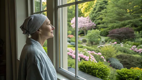 a-cancer-patient-stands-at-a-window-and-looks-at-n