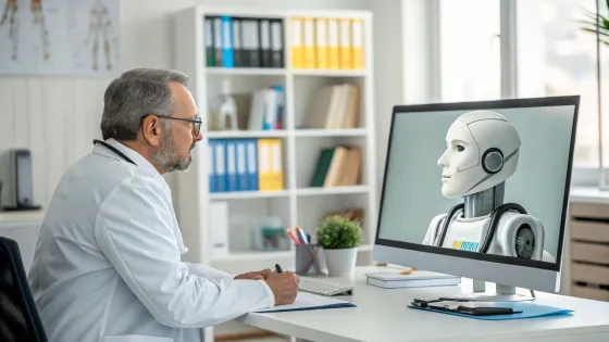 the-doctor-sits-and-looks-at-the-computer-screen---2