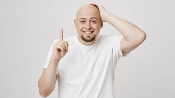 smiling-awkward-bald-guy-pointing-up-laughing_176420-18497-v1