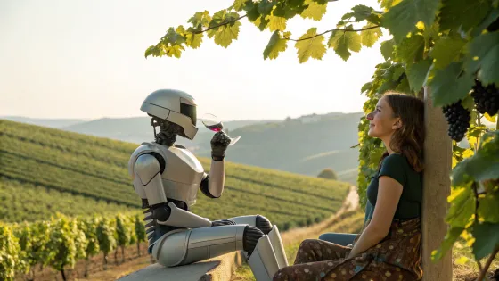 a-girl-and-a-robot-drink-wine-against-the-backgrou