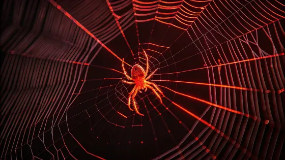 the-spider-produced-a-fluorescent-red-web