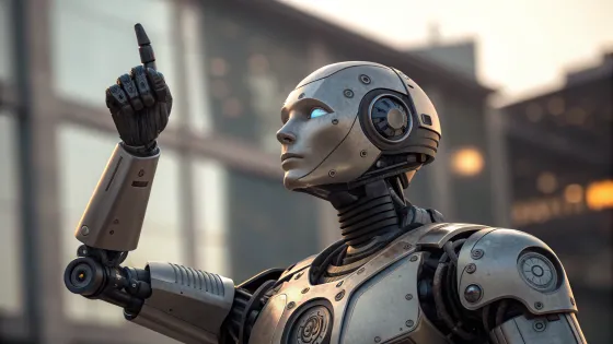 portrait-of-a-photorealistic-robot-pointing-its-fi