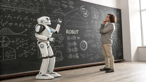 a-photorealistic-robot-draws-formulas-on-a-blackbo