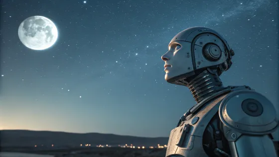 pensive-photorealistic-robot-looking-at-the-moon