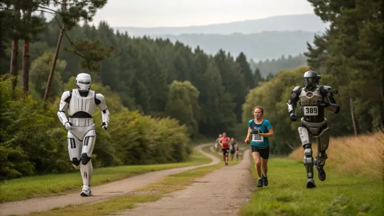 robots-and-people-run-cross-country-together