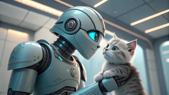 big-cool-robot-petting-little-kitten