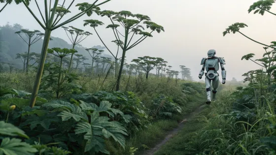 cool-robot-walks-in-the-hogweed-thicket