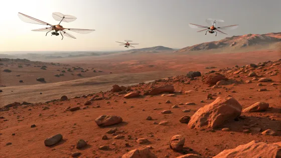 martian-landscape-and-flying-drones-with-insect-li