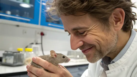 a-man-petting-a-mouse-in-a-laboratory
