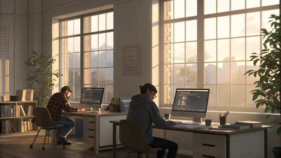 office-programming-photorealism