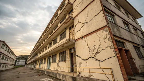 a-multi-story-building-with-cracks